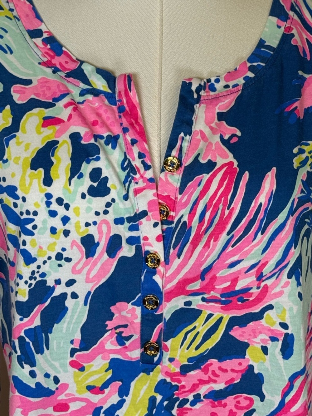 Lilly Pulitzer Banyan T-Shirt Dress ‘Sunken Treasure’ Print Women’s Size Medium - Picture 4 of 8